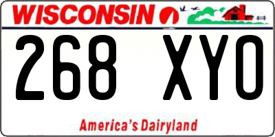 WI license plate 268XYO