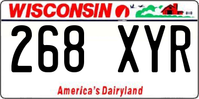 WI license plate 268XYR