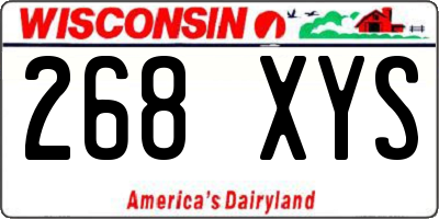 WI license plate 268XYS