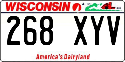 WI license plate 268XYV