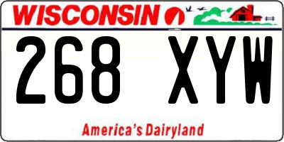 WI license plate 268XYW