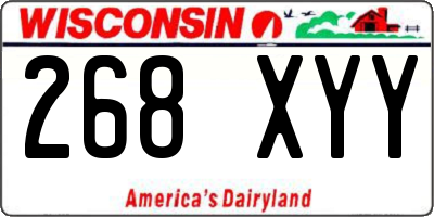WI license plate 268XYY