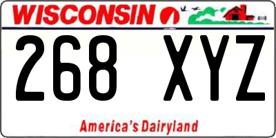 WI license plate 268XYZ