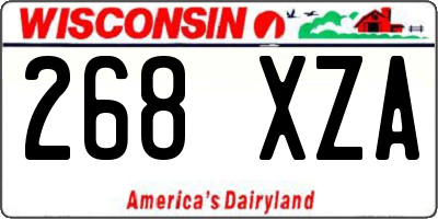 WI license plate 268XZA