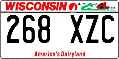 WI license plate 268XZC