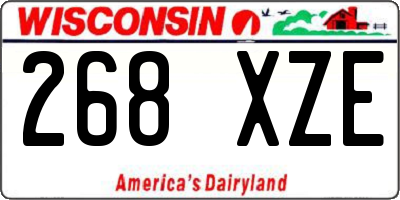 WI license plate 268XZE