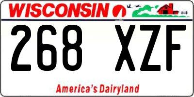 WI license plate 268XZF