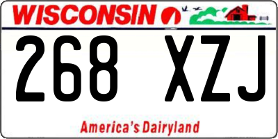 WI license plate 268XZJ