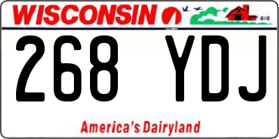 WI license plate 268YDJ