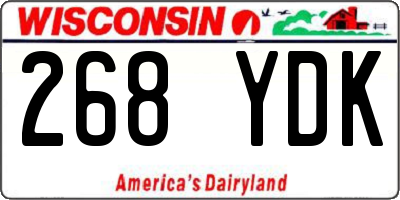 WI license plate 268YDK