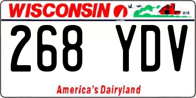 WI license plate 268YDV