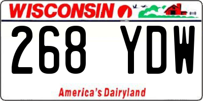 WI license plate 268YDW