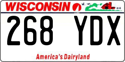 WI license plate 268YDX