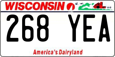 WI license plate 268YEA