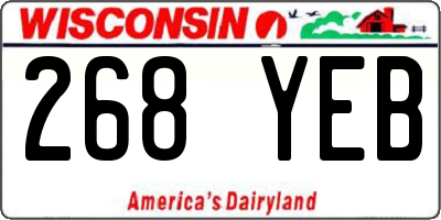 WI license plate 268YEB