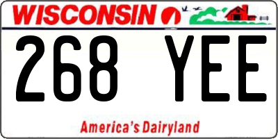 WI license plate 268YEE