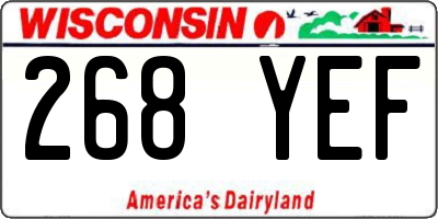 WI license plate 268YEF