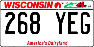 WI license plate 268YEG