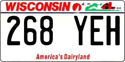 WI license plate 268YEH