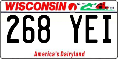 WI license plate 268YEI