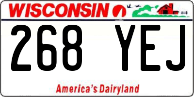 WI license plate 268YEJ