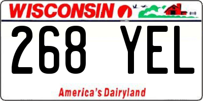 WI license plate 268YEL