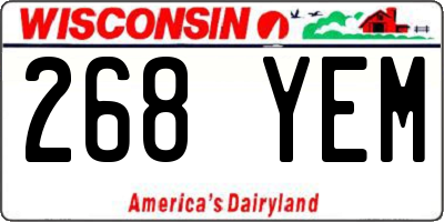 WI license plate 268YEM