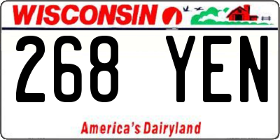 WI license plate 268YEN