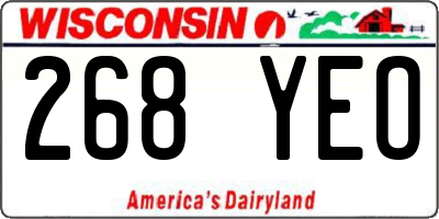 WI license plate 268YEO