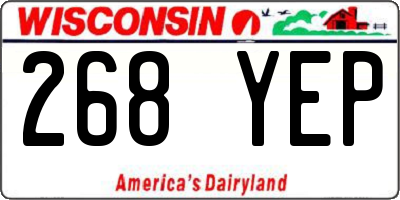 WI license plate 268YEP