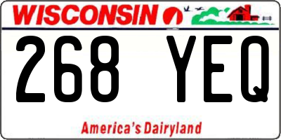 WI license plate 268YEQ