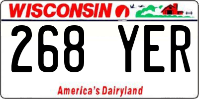 WI license plate 268YER