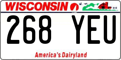 WI license plate 268YEU