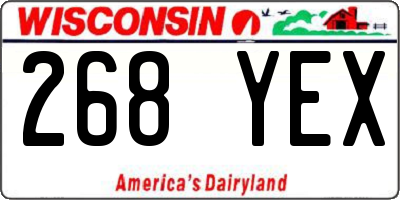 WI license plate 268YEX