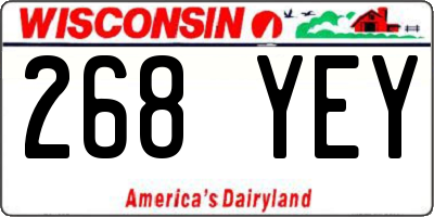 WI license plate 268YEY