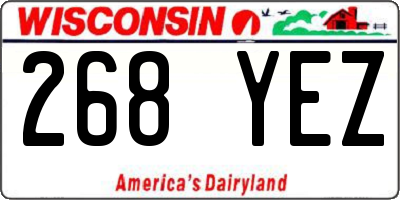 WI license plate 268YEZ