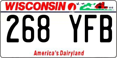 WI license plate 268YFB
