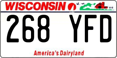 WI license plate 268YFD