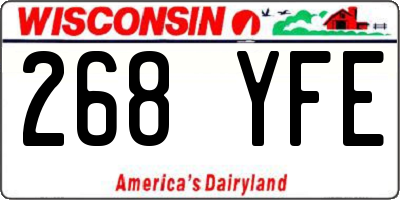 WI license plate 268YFE