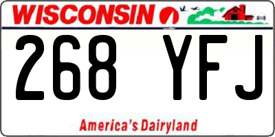 WI license plate 268YFJ