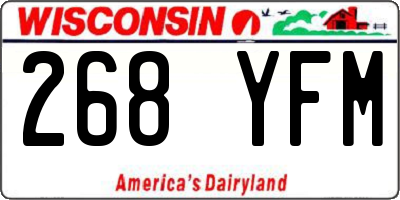 WI license plate 268YFM