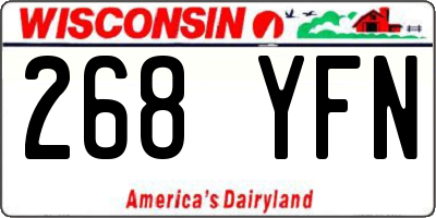 WI license plate 268YFN