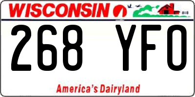 WI license plate 268YFO