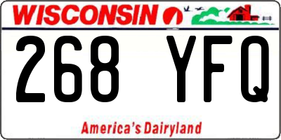 WI license plate 268YFQ