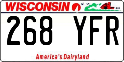 WI license plate 268YFR