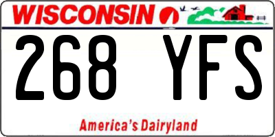 WI license plate 268YFS