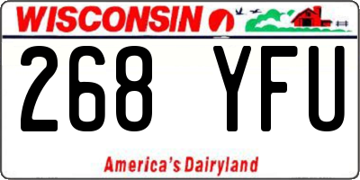 WI license plate 268YFU