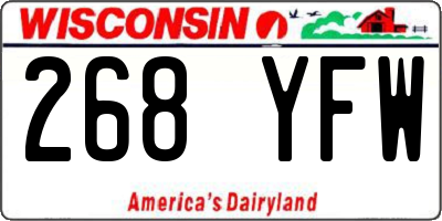 WI license plate 268YFW