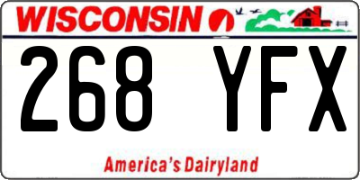 WI license plate 268YFX