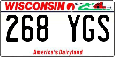 WI license plate 268YGS